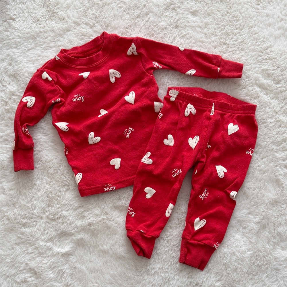 Carter's Red Heart Pajama Set
